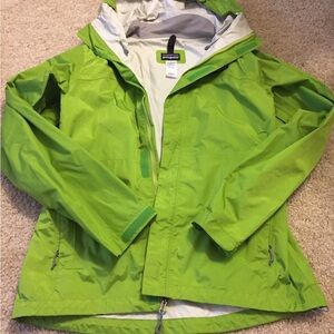 Patagonia Lime Green Rain Jacket with hood